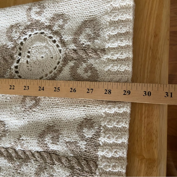 Vintage Express Tricot Hand Knit Sweater Womens Small Cream Hearts Mock Neck 90s - Picture 6 of 16